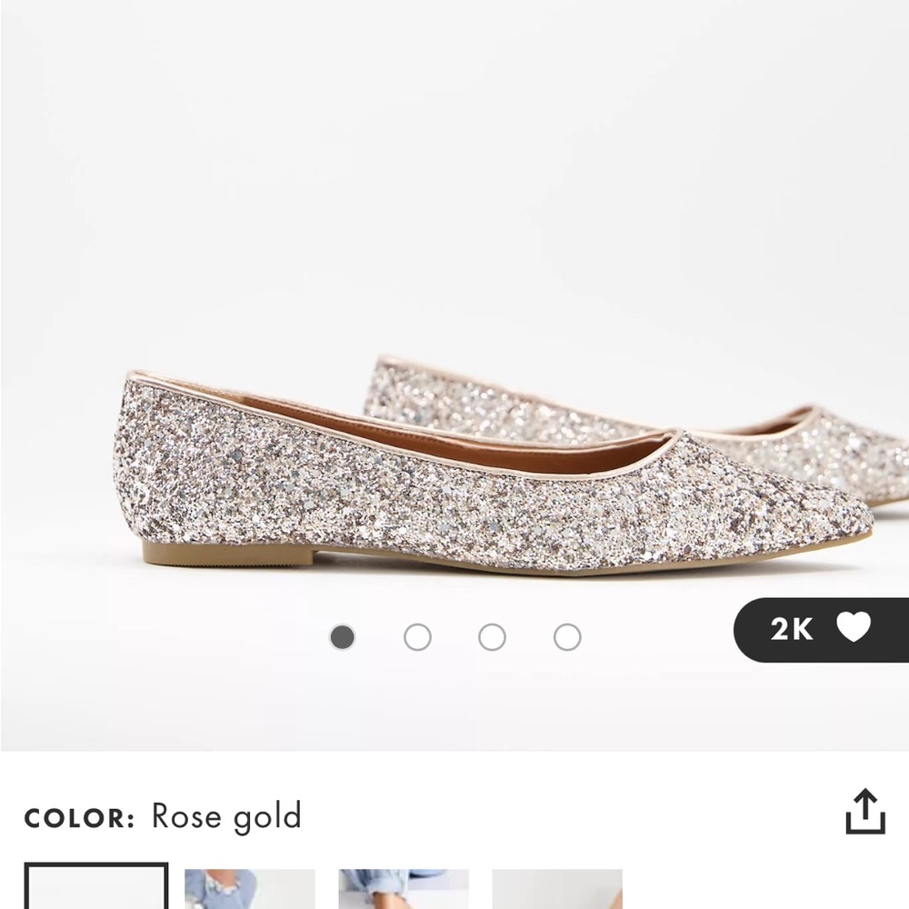 ASOS DESIGN “Lucky” pointed toe ballet flats (NWOT)